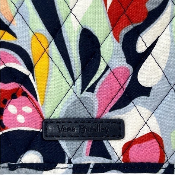 Vera Bradley RFID 3-in-1 Crossbody Wallet Mod Paisley Navy/Mint/Pink NWOT - Picture 4 of 10